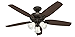 Hunter 52 inch Indoor Ceiling Fan with LED Lights - Bronze Ceiling Fan with Pull Chain, For Bedroom or Living Room, Standard Mount, No Remote, 5 Blades, Includes Bulbs - Builder Plus 53238, New Bronze