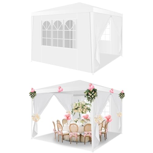 HOTEEL Garten-pavillon 3 x 3 m, wasserdicht, Partyzelt, mit 4 Wänden, UV-Schutz, Pavillon, für Party, Hochzeit, kommerzielle 