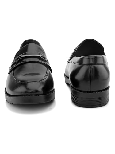 Image of STANPHORD Mens Loafers Formal Slipon Loafers with Metal Accent for Party & Formal Occasion