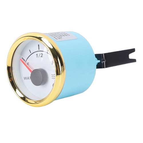 Luocute Medidores de Nivel de Agua Indicador de Nivel de Líquido Monitor de Tanque con Luz de Alarma Orificio de Montaje de 52 Mm Impermeabilización IP67 para RV Barco Camión Marina, RV