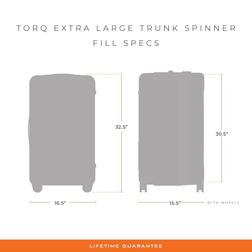 Image of Briggs & Riley 32 Inch Extra Large Trunk Checked Luggage - Maximum Capacity Hard Shell Heavy Duty Travel Suitcase with 360-Degree Spinner Wheels - TSA Lock - Torq Collection - Ocean