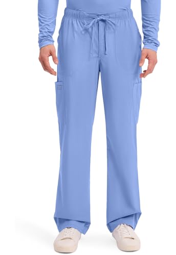Image of Cherokee WW Professionals Scrubs for Men Tapered Leg Mens Cargo Scrub Pants | Comfortable Poplin Fabric, 2-Way Stretch, Zip Fly, Drawstring, Easy Care, For Active Shifts, Made for Nursing Professionals