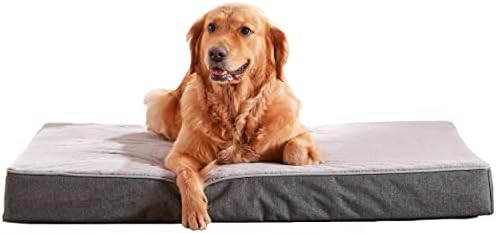 WATANIYA PET Waterproof Dog Beds for Medium Large Dogs, Washable Orthopedic Dog Bed with Cooling Gel Memory Foam, Large Dog Crate Pad for Extra Large Dogs