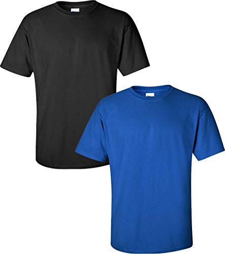 T-shirt en coton basique Gildan G2000 lot de deux hauts noirs homme S