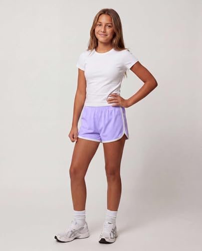 Image of Real Essentials 5 Pack: Girls' Dry-Fit Athletic Dolphin Shorts for Youth Kids Teens Running Gym Sports (Ages 4-16)