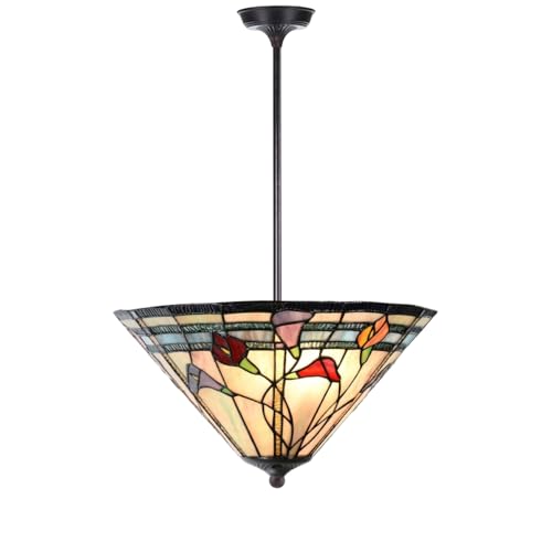Lampe suspendue Tiffany Calla éclairage indirect Art Deco