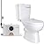 800Watt Macerating Toilet with Pump, Upflush Toilet For Basement,Upflush Power Dual Flush Toilet with 4 Water Inltes For Bathroom, Shower, Laundry
