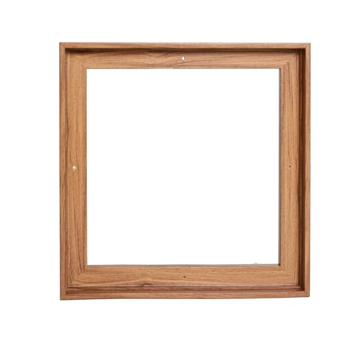 Image of Canvas Floater Frames for Canvas Art 0.8inch Depth Frames for Canvas Painting Floating Frame Plastic Floater Frame for Canvas Prints (BROWN, 12 x 12 inch)