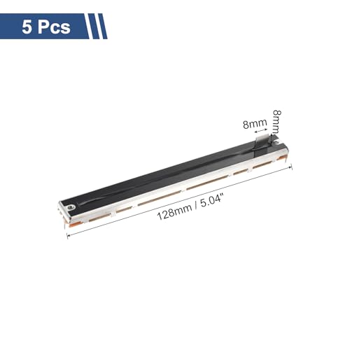 QUARKZMAN 5 Stück Schiebepotentiometer 10K Ohm Slide Potentiometer Einzel Linear 100mm 5 Pins Elektronisch Potentiometer mit Metallgriff