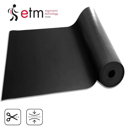 ETM SBR Gummimatte 120 x 100 cm. 10 mm - Meterware - Schwarz & Glatt - Bautenschutzmatte Antirutschmatte Gummi Boden Matte - Bodenbelag Gummiplatte Gummistreifen