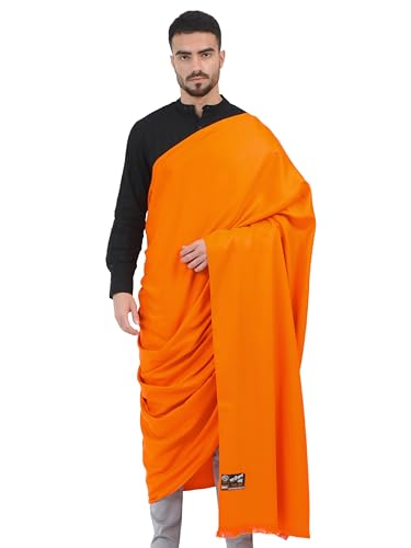 Image of Arvore Bunkaar Men's Dhariwal Plain Woolen Handloom Lohi /Shawl (48 inch X 102 inch)