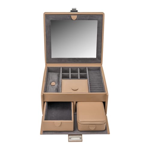 Boîte à bijoux Windrose Marvella camel coffret de rangement compact - 8