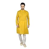 Tathastu Mens Cotton Kurta Pyjama Set-1201B-40-Yellow