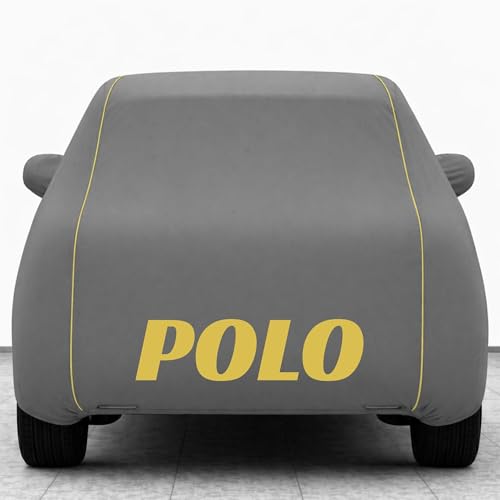 Image of Kings of Cover New Grey 100% Waterproof Polo Car Cover | Polyester Car Body Cover for Rain & Sun | UV Protection, Dustproof, Scratch Resistant, Windproof, Heat Resistant, Custom Fit