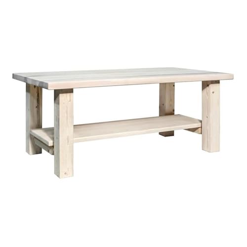 Montana Woodworks Homestead Solid Wood Coffee Table with Shelf in
