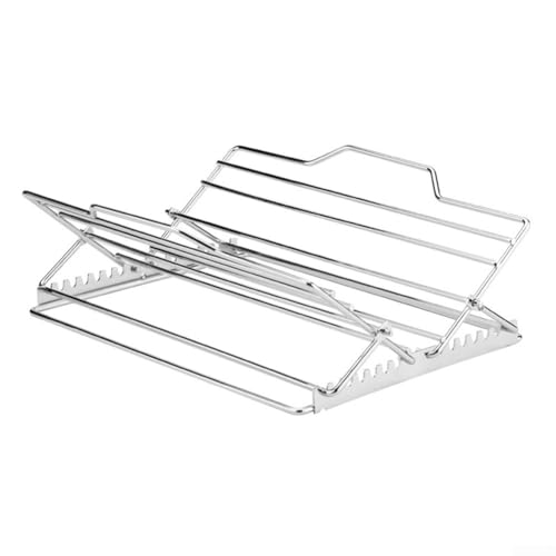 Gdfnmogo Adjustable Stainless Steel Turkey Roast Rack, V Rack For Roasting Large Turkey, Chicken Roasting Rack, Adjustable V-Shaped Turkey Tray for Ovens, Smokers
