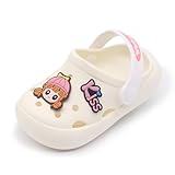 icosylify Toddler Shoes Little Kid Clogs Slide Sandals for 0-8yrs Kids Unisex Girls Shoes and Boys Shoes Garden Shoes Cartoon Slides Slip-Resistance Sandals Beach Slippers White