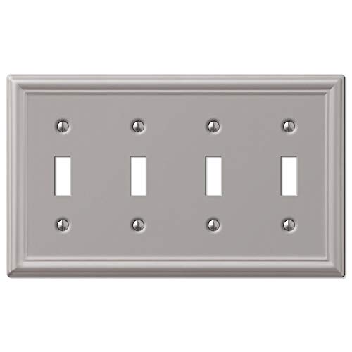 Image of Amerelle 149T4BN Wallplate, Quad Toggle, Brushed Nickel