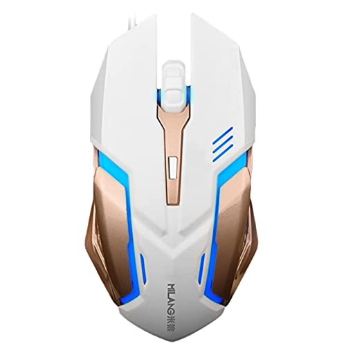Moslate Gaming-Maus verdrahtete, USB-Computermäuse mit RGB-Hintergrundbeleuchtung, USB-verdrahteter Maus, leuchtender ergonomischer Computer-Spiel-Cursor für Windows-PC-Spieler Cover