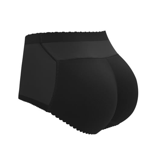 2025 Pantalones de levantamiento de cadera para glúteos moldeadores corporales, nalgas de cadera color melocotón, bonito acolchado para glúteos, ropa interior sin costuras, Negro , L