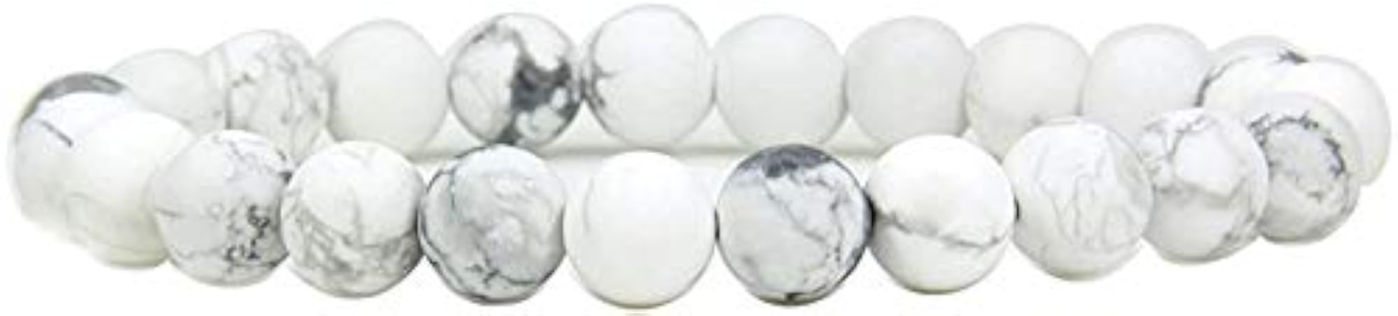 Natural Matte Howlite 8mm Round Beads Stretchable Bracelet
