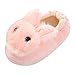 DAY8 Chausson Fille Hiver Pas Cher Pantoufle Fille Chaude Coton Peluche Kawaii Mignon Lapin Chausson Garcon Souple Automne Chaussure Garcon Intérieur Antidérapants Slippers Enfant (Rose, 26 EU)