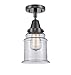 Innovations 447-1C-BK-G182 Transitional One Light Flush Mount from Franklin Restoration Collection in Black Finish,