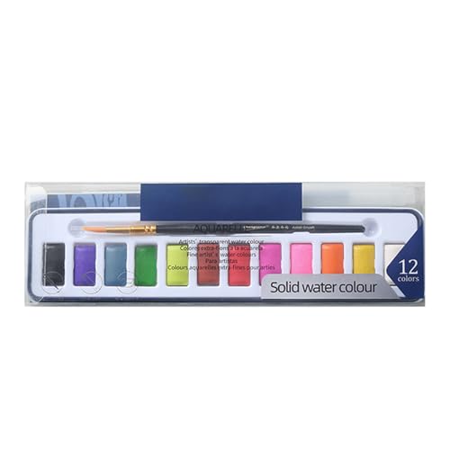 Set De Pintura De Acuarela - Conjunto De Pintura De Acuarela | Kit De Color De Agua Portátil Con Cepillo, Suministros De Arte Para Niños, Adultos, Adolescentes, Ideales Para Uso En Interiores, Viajes,