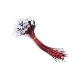 Prewired LED, Water Clear, Energy Saving, Flexible Cable with Diffused LED Diodes, 50 Pieces Toys for Hobby Lighting in Industry (10mm)