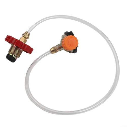 ComfyHarbor CB - Juego de adaptadores de gas para latas, conector de cobre y acero inoxidable con manguera para recarga segura, válvula de inflado de cartucho portátil para campamento/cocina al aire