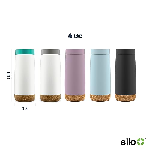 Ello Cole Caneca de café de viagem isolada a vácuo de 473 ml com tampa deslizante à prova de vazamen