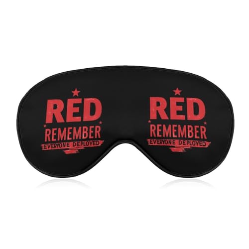 R.E.D Remember Everyone Deployed Sleep Mask Eye Shade Cover Adjustable Strap for Travel Lunch Break Women Men