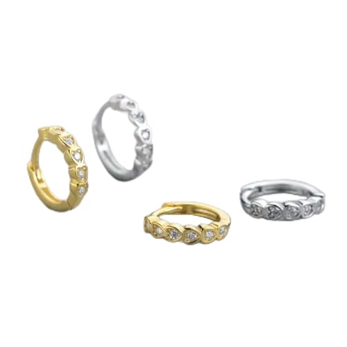 Boucles d'oreilles créoles argent 925 cœur cristal piercing oreille