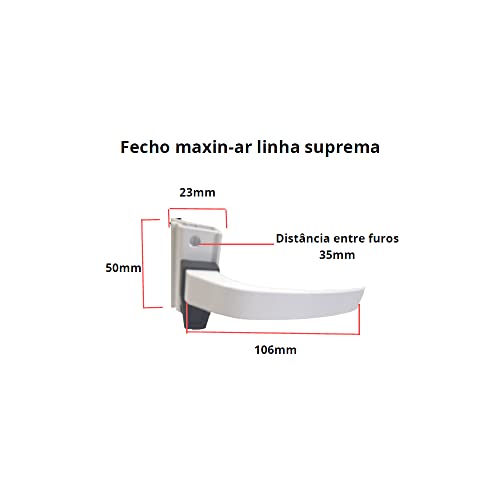 FECHO MAXIM-AR PUXADOR ALAVANCA ALUMINIO BRANCO LINHA SUPREMA