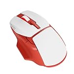 AJ039 2.4G Wireless/ Bluetooth 5.1/ Wired Gaming Mouse, 96g Lightweight, 4800 DPI, Ergonomic LED Backlit USB Gamer Mice Computer Laptop PC, for Windows Mac Linux OS, Red and White - Image 2
