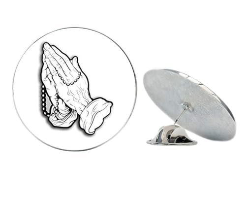 Praying Hands with Rosary Shaped (Christian Catholic) Metal 0.75