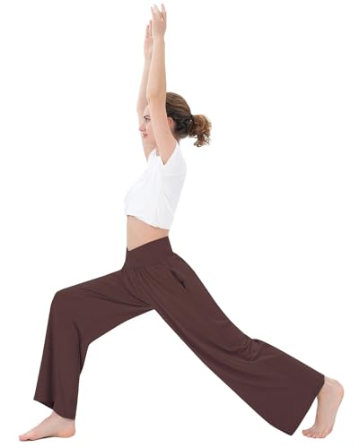 Image of Kivdol 3 Pack Womens Wide Leg Yoga Pants Crossover High Waisted Casual Loose Lounge Sweatpants with Pockets