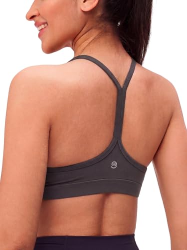 Image of Womens Y Back Padded Sports Bra Strappy U Neck Butter Soft Low Impact Workout Bras Yoga Pilates Walking