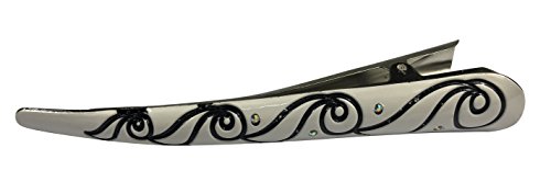 2 Pack Large Soft Enamel Duck Teeth Bows Hair Clips for Styling French Twist Hair Barrette Clips Wrapping Hairpins Durable Hair Pins Hold Thick Hair (White)