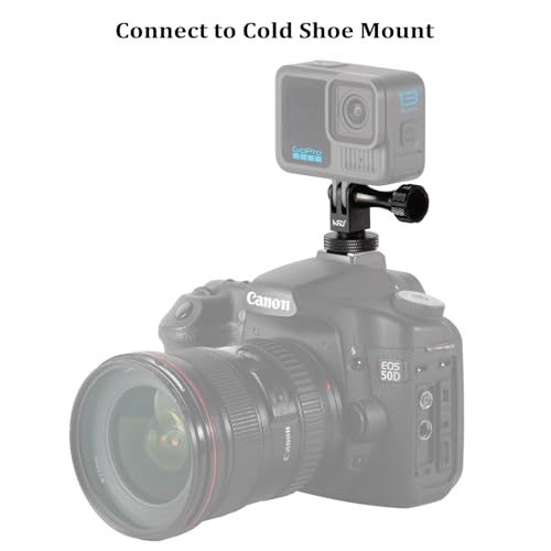 Image of HSU Aluminum Cold Shoe Mount Adapter, 1 /4-20 Screw Hole Tripod Mount Adapter for GoPro Hero 13 /12 /11 /10 /9 /8 /7 /6, DJI Osmo Action, Applicable for Tripod Selfie Stick Monopod and DSLR Camera Flash