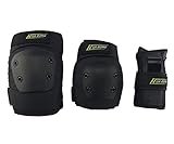 Allnice 3 in 1 Knee Elbow Pads Wrist Guards Thicken Skateboard Cycling Roller Skating Outdoor Sports Elbow Knee Wrist Protective Gear Pads Safety Gear Pad for Adult & Child Kid Use (L Size)