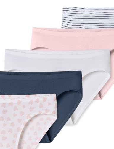 Schiesser Mädchen 5 Pack Slips Unterhosen-95/5 Organic Bio Baumwolle-Größe 92 bis 140 Unterwäsche, Sortiert 8_181800, 128