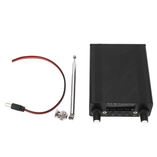 Uxsjakjsd Transmisor FM Estéreo de 76-108 MHz, 5 W, Estación de Radio FM de Alcance con Conector de Micrófono y Sonido.