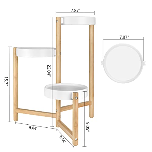 Gardenwill Tall Plant Stand For Indoor Plants, 3 Tier Bamboo Indoor Corner Plant Stand Shelf For Home Bathroom Office Living Room Balcony Corner, Outdoor Flower Stand For Garden Patio #TOP2