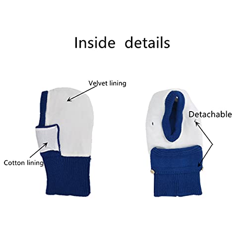 ZWA Baby Girls Boys Winter Hat Scarf Earflap Hood Scarves Toddler Kids Navy-2 1-3T4