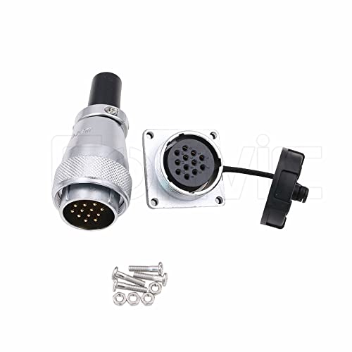Eonvic WEIPU WS28 Connector Waterproof IP67 Metal Male Plug Female Square Socket Panel Mount Aviation Cable Connector (12Pin) - Image 2