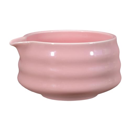 LckCryspho 中国風抹茶ボウル 磁器製 白 手作り伝統デザイン 12.5cm (ピンク)