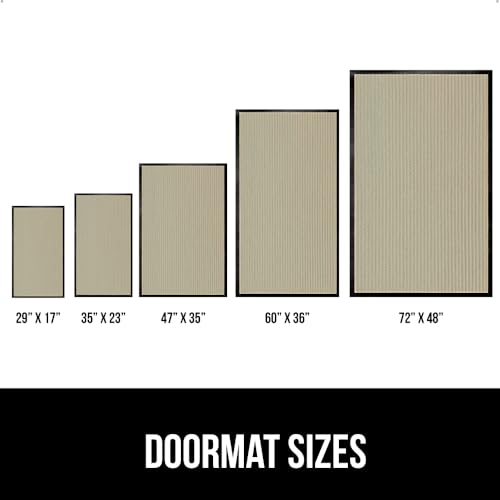 GORILLA GRIP Waterproof Traffic Guard Door Mat, 2 Pack Heavy Duty Entryway Mats, Strong Backing Commercial Utility Rugs for Office Hallway, Garage Floor and Home, Low Profile Carpet, 29x17, Beige