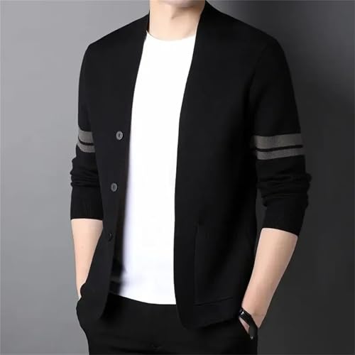 Men Solid Knit Single BreastedCardigan Long Sleeve Sweater Casual Lightweight Solid Tops3