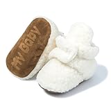 CENCIRILY Newborn Baby Girls Fleece Booties Infant Boys Slippers Stay on Sock Soft Shoes Non Skid An